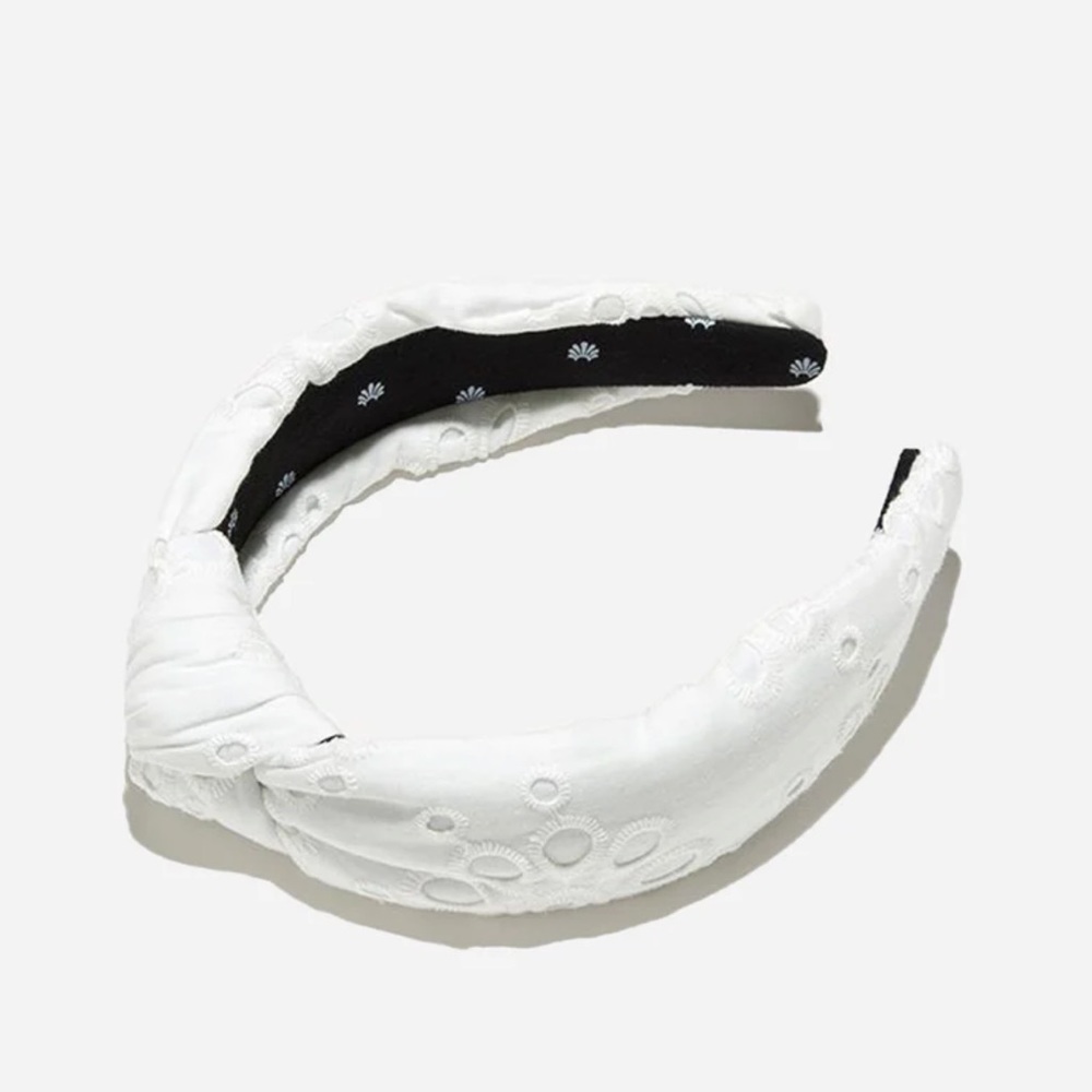 Lele Sadoughi White Eyelet Headband